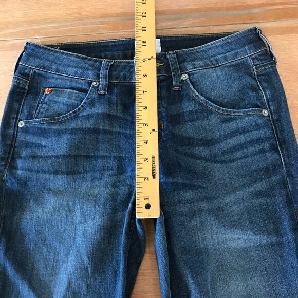 Hudson Bacara Crop Straight Cuffed Jeans Women 28 Blue Mid Rise Distressed 16282 - Picture 8 of 15